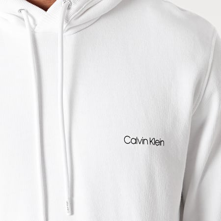 Calvin Klein - Felpa con cappuccio Logo Petto Piccolo 7165 Bianco
