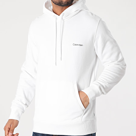 Calvin Klein - Sudadera con capucha con logo pequeño en el pecho 7165 Blanco
