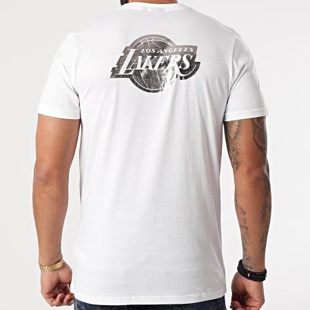 New Era - Tee Shirt Los Angeles Dodgers Metallic 12590865 Blanc Argenté