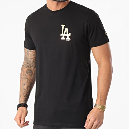 New Era - Tee Shirt Los Angeles Dodgers Metallic 12590866 Noir Doré