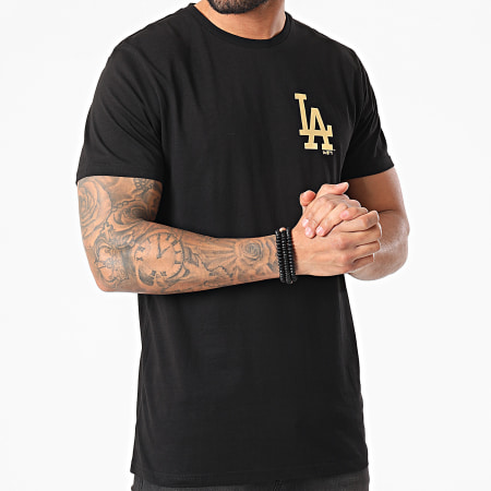 New Era - Tee Shirt Los Angeles Dodgers Metallic 12590866 Noir Doré