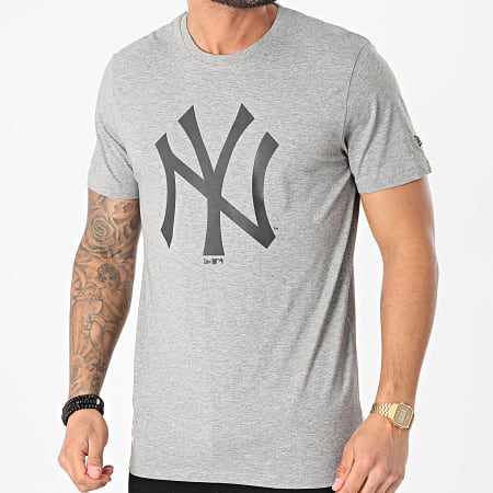 New Era - Tee Shirt New York Yankees Team Logo 12590906 Gris Chiné