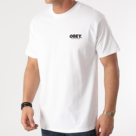 Obey - Tee Shirt Visual Industries Blanc