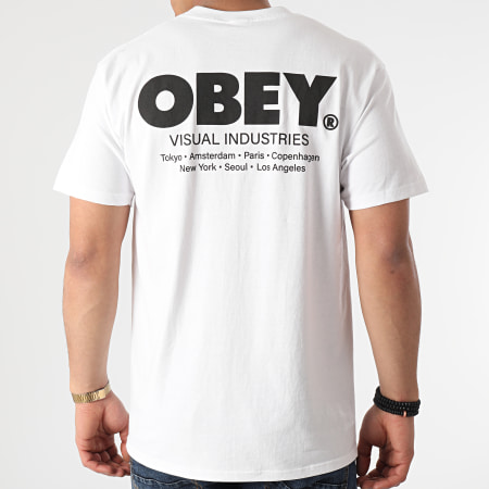 Obey - Tee Shirt Visual Industries Blanc