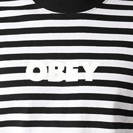 Obey - Tee Shirt A Rayures Joy Blanc Noir