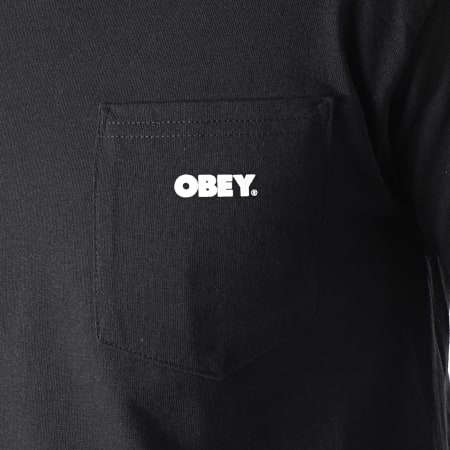 Obey - Tee Shirt Manches Longues Poche Bold Noir