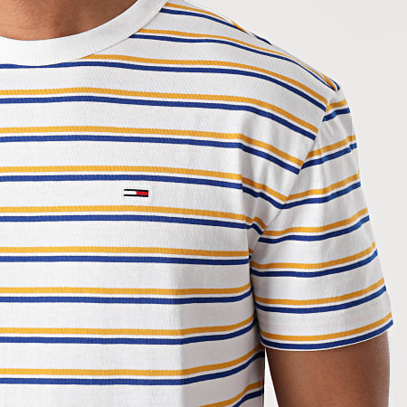 Tommy Jeans - Tee Shirt A Rayures Two Tone Stripe Classic 0264 Blanc