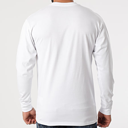 Vans - Camiseta de manga larga de cuadros auténticos 0A54DOWHT Blanco