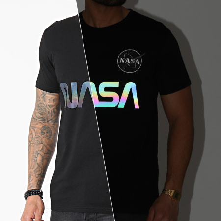Alpha Industries - Tee Shirt NASA Rainbow Reflective 178501RR Noir Iridescent