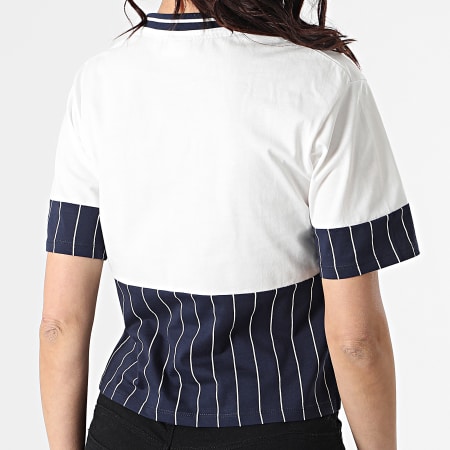 Fila - Tee Shirt Femme Hanae 688539 Blanc Bleu Marine