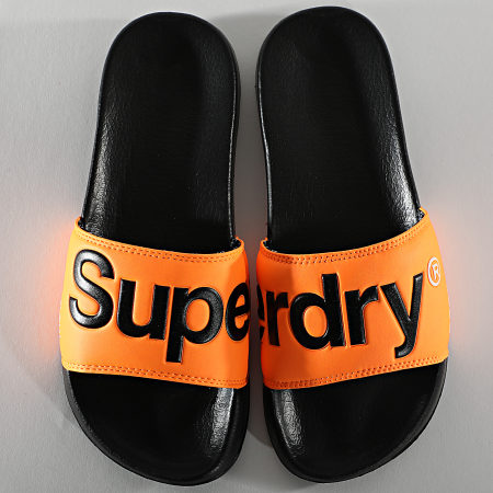 Superdry - Claquettes Classic Pool Side MF3108ST Noir Orange