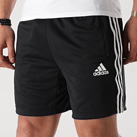 Adidas Sportswear - GM2127 Pantaloncini da jogging con bande, nero