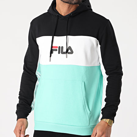 Fila Sweat Capuche Tricolore Analu Blocked 688466 Vert Clair