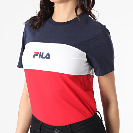 Fila Tee Shirt Femme Tricolore Anokia Blocked 688488 Bleu Marine