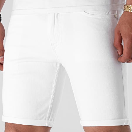 LBO - Short Jean Skinny Fit 1465 Denim Blanc