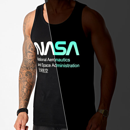NASA - Camiseta sin mangas Admin que brilla en la oscuridad, negra