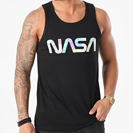 NASA - Débardeur Worm Logo Noir Iridescent