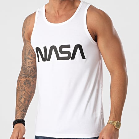NASA - Camiseta sin mangas con logotipo de gusano Blanco