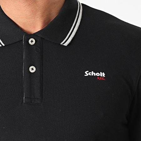 Schott NYC - Polo Manches Courtes PSWILL Noir