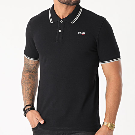 Schott NYC - Polo Manches Courtes PSWILL Noir