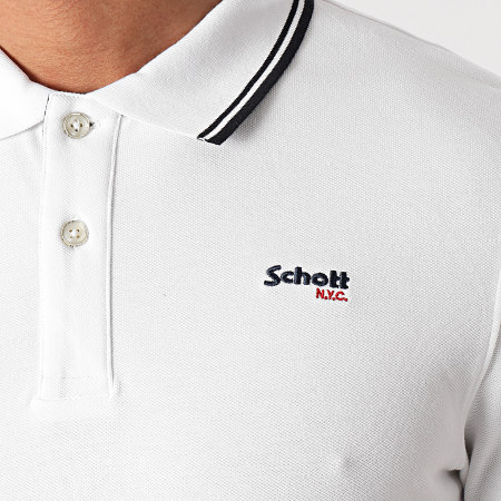Schott NYC - Polo Manches Courtes PSWILL Blanc