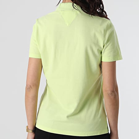 Tommy Jeans - Polo Manches Courtes Femme Tommy Badge Vert Anis