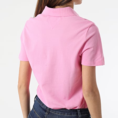 Tommy Jeans - Polo Manches Courtes Femme Tommy Badge 9146 Rose