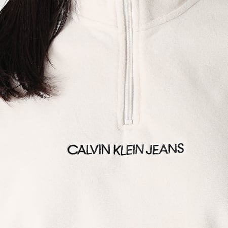 Calvin Klein - Sweat Col Zippé Femme 5256 Beige