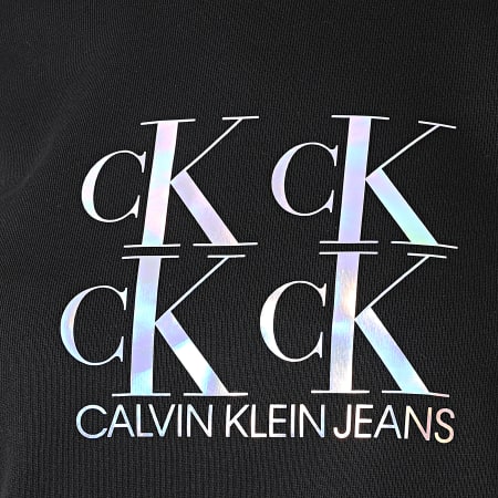 Calvin Klein - Sweat Crewneck Crop Femme Shine Logo 5575 Noir