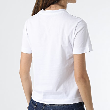 Calvin Klein - Tee Shirt Femme Satin Bonded Filled 5605 Blanc