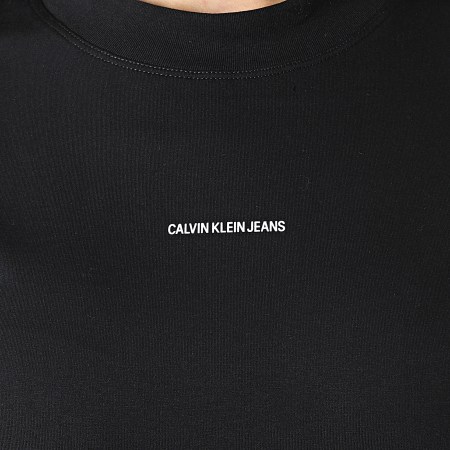 Calvin Klein - Robe Tee Shirt Femme Micro Branding 5664 Noir