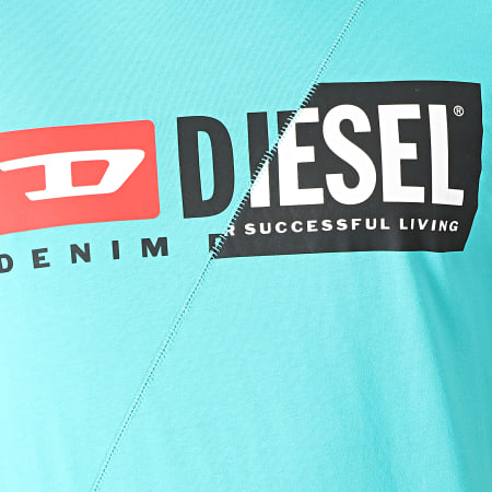 Diesel - Tee Shirt 00SDP1-0091A Bleu Turquoise