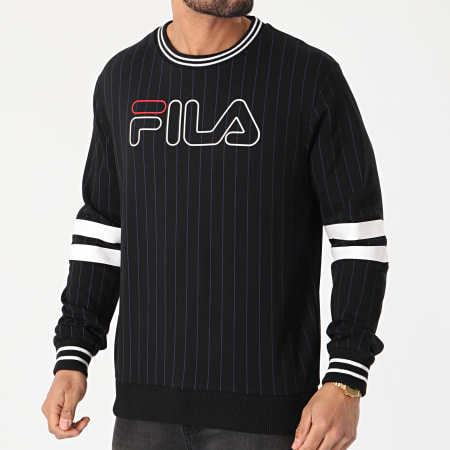 Fila Sweat Crewneck A Rayures Jamy Striped 683271 Noir LaBoutiqueOfficielle