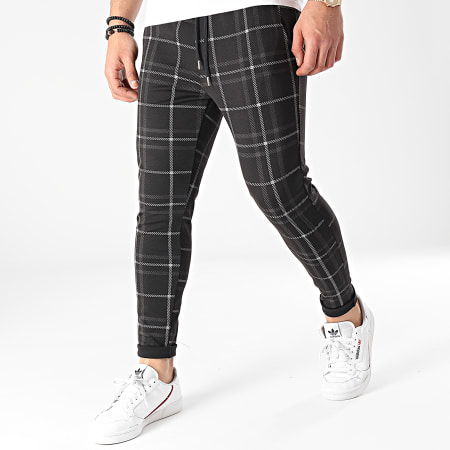 Pantalon a carreau noir deals