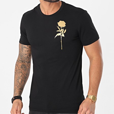 Luxury Lovers - Camiseta Pecho Negro Oro