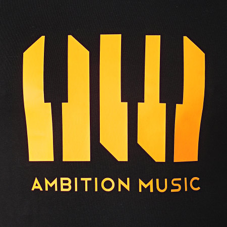 Niro - Tee Shirt Ambition Music Noir Orange Fluo