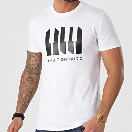 Niro - Tee Shirt Ambition Music Blanc Noir