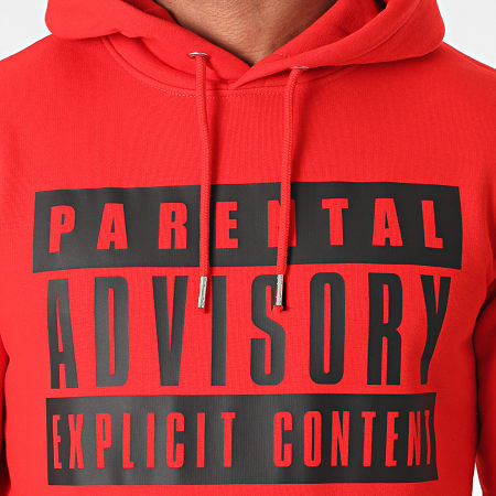 Parental Advisory - Sweat Capuche Logo Rouge Noir