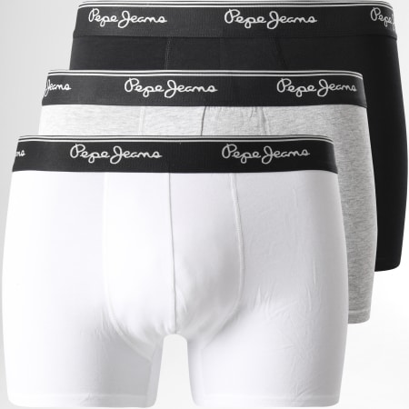 Pepe Jeans - Lot De 3 Boxers Premium PMU10597 Noir Blanc Gris Chiné