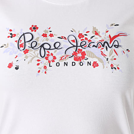 Pepe Jeans - Tee Shirt Femme Begona PL504808 Blanc Floral