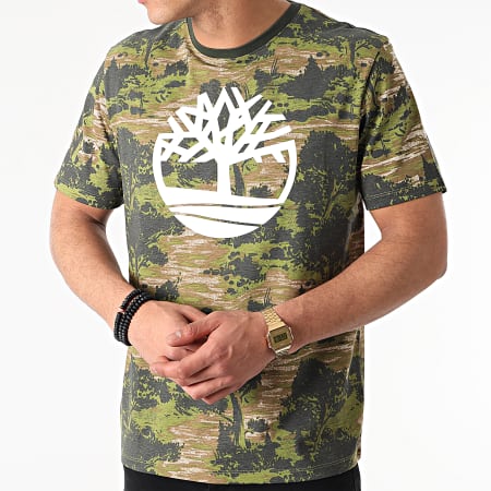 Timberland - Tee Shirt AOP Tree A2FN8 Vert Kaki