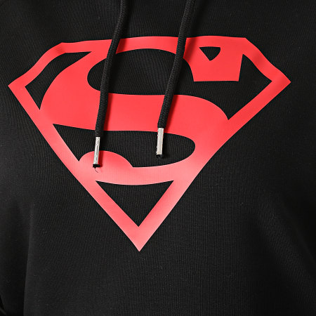 Superman - Sweat Capuche Femme Logo Noir Rouge
