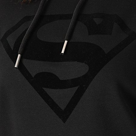 Superman - Sweat Capuche Femme Logo Noir Noir