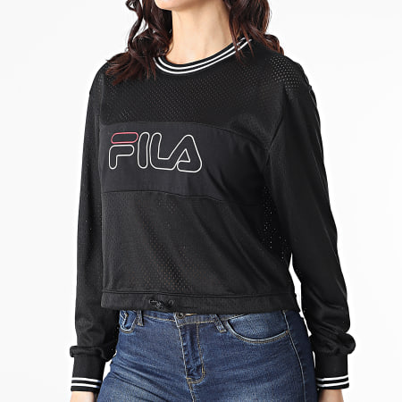 Fila - Jalina Sporty Mesh Camiseta corta de manga larga para mujer 683300 Negro