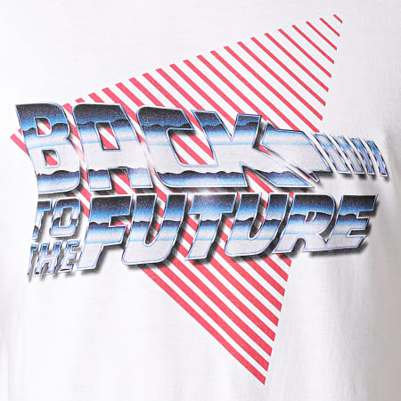 Back To The Future - Tee Shirt Chrome Blanc
