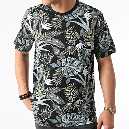 Only And Sons - Tee Shirt Melody Life Noir Bleu Clair Floral