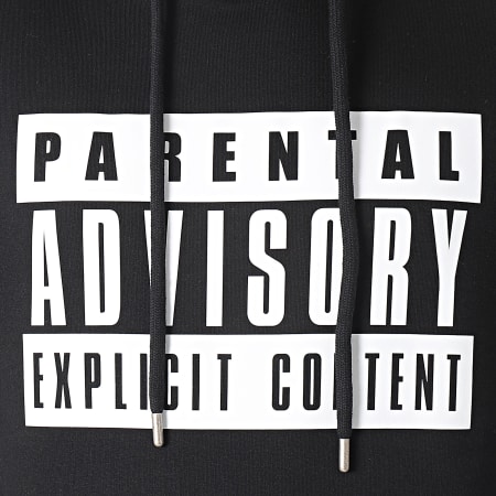 Parental Advisory - Felpa con cappuccio con logo nero