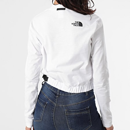The North Face - Tee Shirt Crop Femme Manches Longues Black Box A557S Blanc