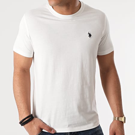 US Polo ASSN - Tee Shirt DBL Horse Logo Blanc