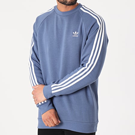 Adidas Originals - Sweat Crewneck A Bandes 3 Stripes GN3482 Bleu Clair